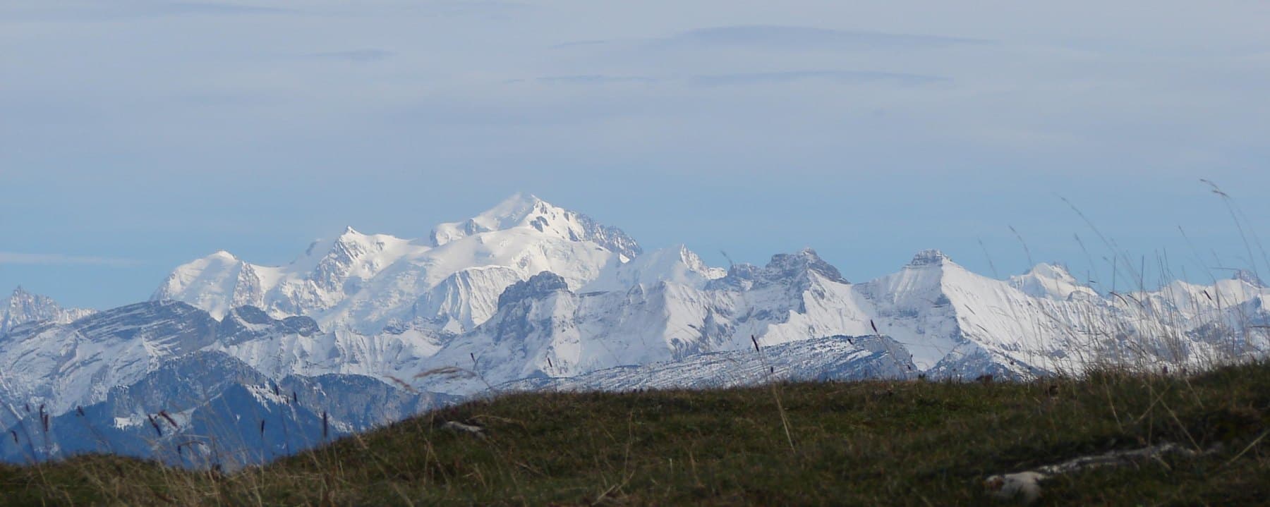 The Mont Blanc massif seen from the Salève