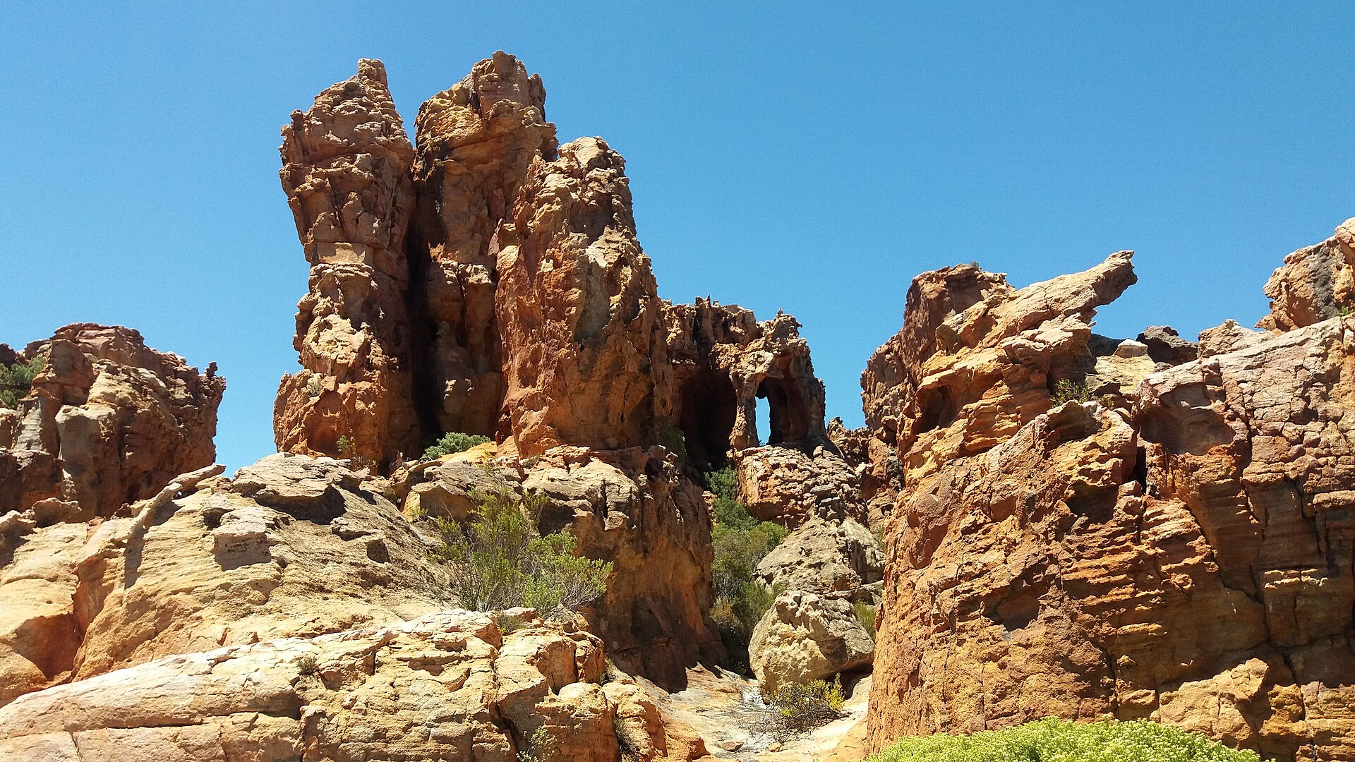 Formaciones de arenisca en las cuevas de Stadsaal, Cederberg